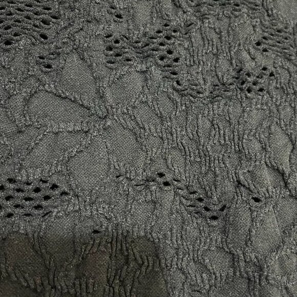 BP. Floral Textured Lace Fitted Long Sleeve Cropped Top Black XS/S - Picture 8 of 10